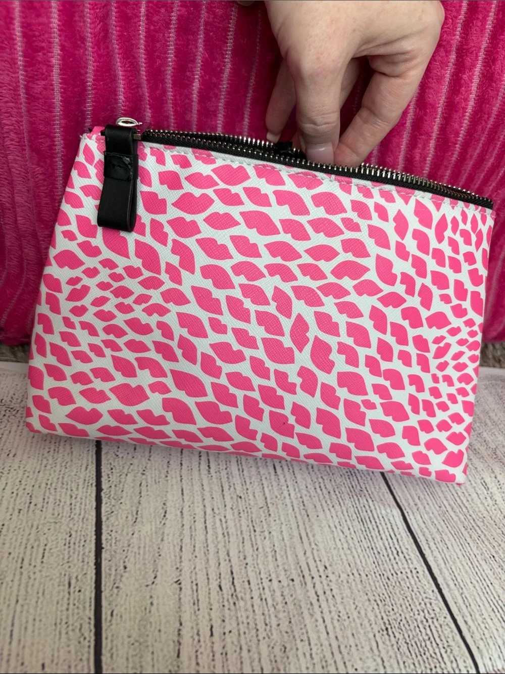 Victoria’s Secret pink neon love VS makeup bag
